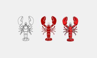 ilustração de lagosta para produtos de frutos do mar vetor
