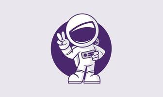 design de mascote de astronauta vetor