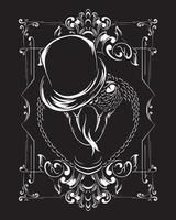 ilustração de arte de cobra de víbora mágico e design de camiseta vetor