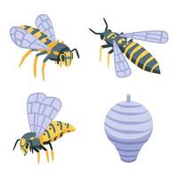 conjunto de ícones de vespa, estilo isométrico vetor