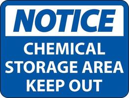 aviso área de armazenamento de produtos químicos mantenha fora o sinal vetor