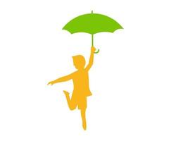 desenho vetorial, ícone de forma infantil com guarda-chuva vetor