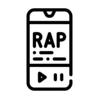 ouvindo música rap ilustração em vetor ícone de linha de aplicativo de telefone