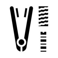 dispositivo de ferro para ilustração vetorial de ícone de glifo de cabelo vetor