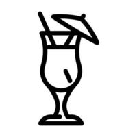 ilustração em vetor ícone de linha de copo de bebida de coquetel