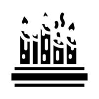 ilustração em vetor ícone glifo de velas de igreja
