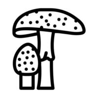 ilustração vetorial de ícone de linha de cogumelo amanita vetor