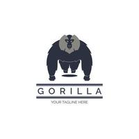 design de modelo de logotipo de poder de gorila para marca ou empresa e outros vetor