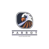 design de modelo de logotipo de pássaro papagaio para marca ou empresa e outros vetor