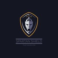 modelo de design de logotipo de escudo de guerreiro espartano gladiador para marca ou empresa