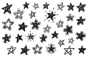 conjunto de estrelas, ilustrações desenhadas à mão. vetor