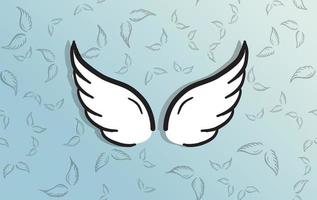ilustração vetorial desenhada de mão de asas de anjo vetor