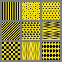 pacote de fundo sem costura padrão geométrico de fundo amarelo preto
