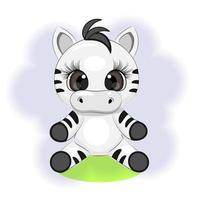 zebra ilustração de desenho animado bonito, impressão têxtil, design de embalagem, cartões postais, ilustração vetorial de design de interiores vetor