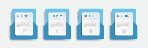 design de infográfico de linha do tempo com ícones e 4 opções ou etapas. infográficos para o conceito de negócio vetor