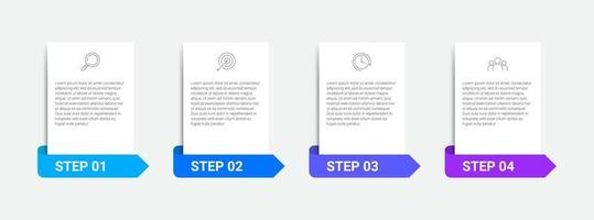 design de infográfico de linha do tempo com ícones e 4 opções ou etapas. infográficos para o conceito de negócio vetor