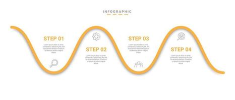 design de infográfico de linha do tempo com ícones e 4 opções ou etapas. infográficos para negócios vetor