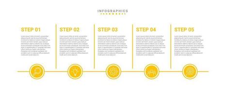 design infográfico com ícones e 5 opções ou etapas vetor
