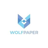 logotipo de dobra de papel que forma um lobo vetor