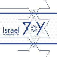 feliz dia da independência de israel para aniversário nacional festivo de 74 anos de israel vetor