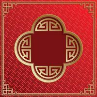 moldura chinesa com elementos orientais asiáticos na cor de fundo, vetor