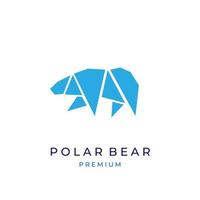 ilustração abstrata logotipo geométrico origami urso polar vetor