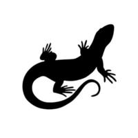 vetor, ícone, silhueta de lagarto de logotipo em fundo branco. vetor