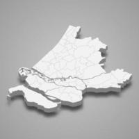 província de mapa 3d da holanda vetor