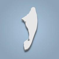 3d mapa isométrico de jekyll é uma ilha nas ilhas douradas, geórgia vetor