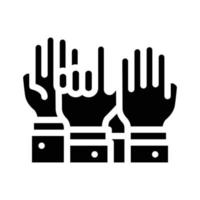 sinal de ilustração vetorial de ícone de glifo de votação de mão vetor