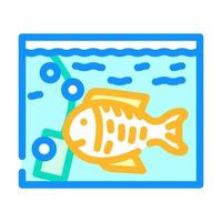 aquário com ilustração vetorial de ícone de cor de peixe vetor