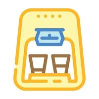 ilustração em vetor ícone de cor de máquina de café eletrônico de filtração por gotejamento