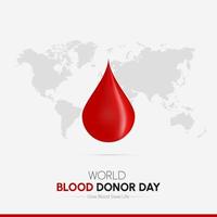 post de mídia social do dia mundial do doador de sangue vetor