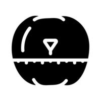 temporizador em forma de ilustração vetorial de ícone de glifo de tomate vetor