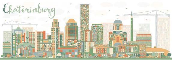 skyline abstrata de ecaterimburgo com edifícios de cor. vetor