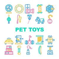 brinquedos para animais de estimação para diversão conjunto de ícones de animais vetor
