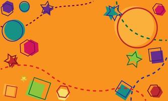 vetor de fundo colorido alegre com objetos geométricos, plano de fundo texturizado colorido adequado para festa infantil, aniversário, férias infantis