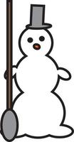 ajudante plana de ícone de vetor boneco de neve. sorriso de rosto de ícone de boneco de neve isolado. estilo simples do ícone do boneco de neve. desenho vetorial de boneco de neve. ícone de boneco de neve isolado. boneco de neve santa natal ajudante ícone de boneco de neve