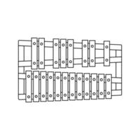 ilustração de ícone de contorno de percussão glockenspiel em fundo branco isolado vetor