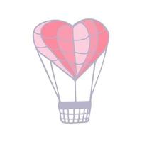 coração de balão desenhado à mão. . ícone adesivo amor vetor