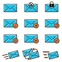 conjunto de ícones de carta de e-mail vetor