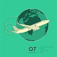 dia internacional da aviação civil design global vetor