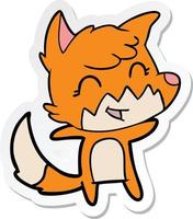 adesivo de uma raposa de desenho animado feliz vetor