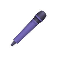 ícone de microfone vocal 3D isolado no fundo branco. ilustração vetorial na moda vetor