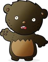 urso preto preocupado dos desenhos animados vetor