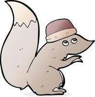 esquilo de desenho animado usando chapéu vetor