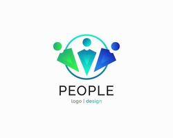 design de logotipo de pessoas conectadas. logotipo ou símbolo da comunidade. trabalho em equipe, grupo ou logotipo social para identidade de negócios vetor