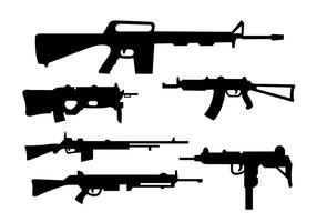Coleção de rifles e formas de arma vetor