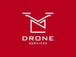 ícone de vetor de modelo de logotipo de drone letra n. vetor de drone de fotografia. ícone de vetor de quadricóptero