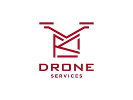 ícone de vetor de modelo de logotipo de drone letra k. vetor de drone de fotografia. ícone de vetor de quadricóptero